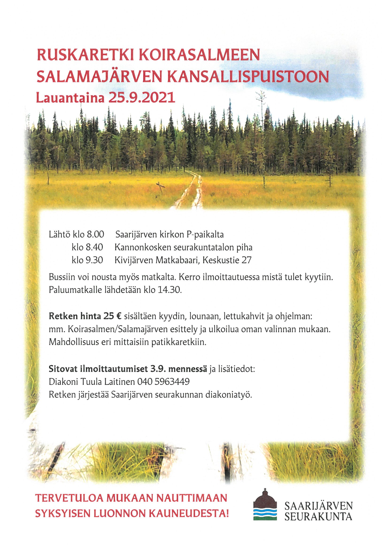 Ruskaretki Koirasalmeen Salamajärven kansallispuistoon 25.9.2021